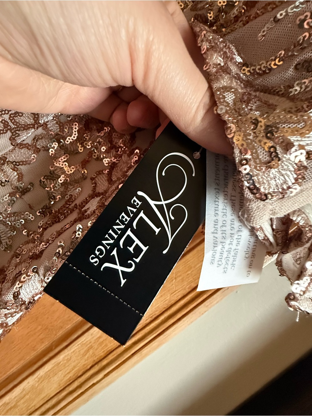 Alex Evenings Gold Sequin Maxi Gown with Flutter Sleeves - Picture 6 of 12
